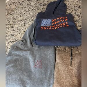 Gray and Blue Hoodies with Logo